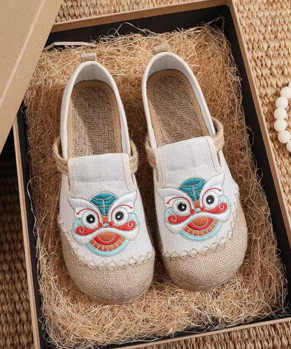 Black Comfy Embroidery Flat Feet Shoes