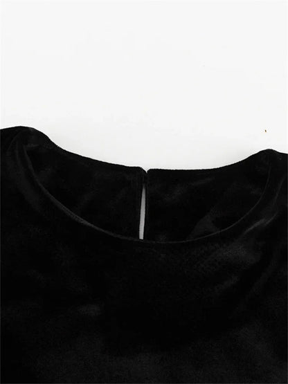 Autumn Patchwork Long Dress ’s High Waist Commute Contrast Loose Dress Female Party Maxi Dress