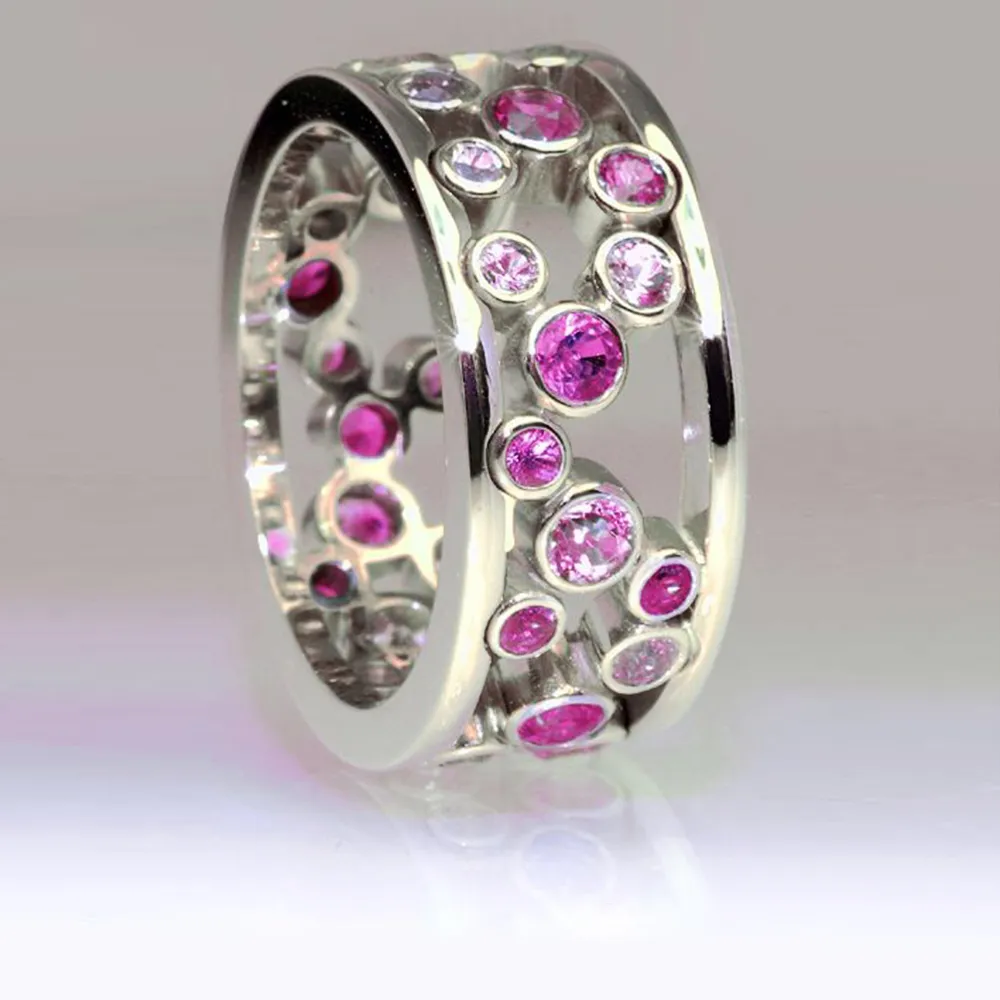 Inlaid Zirconia Silver Ring