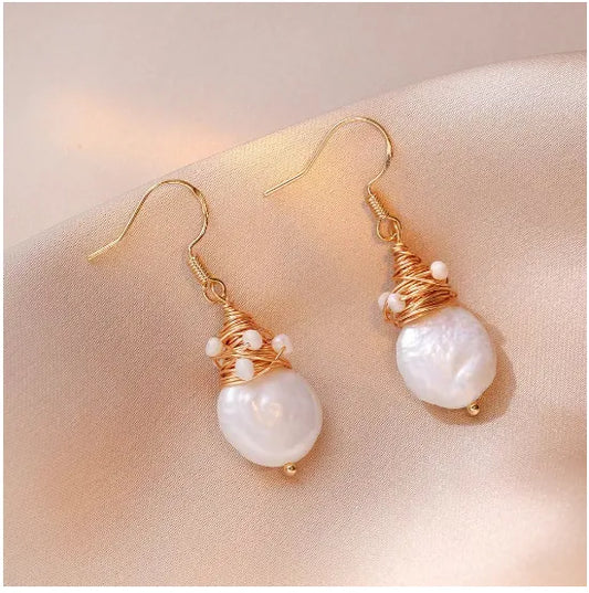 Retro Freshwater Pearl Special-shaped Earrings
