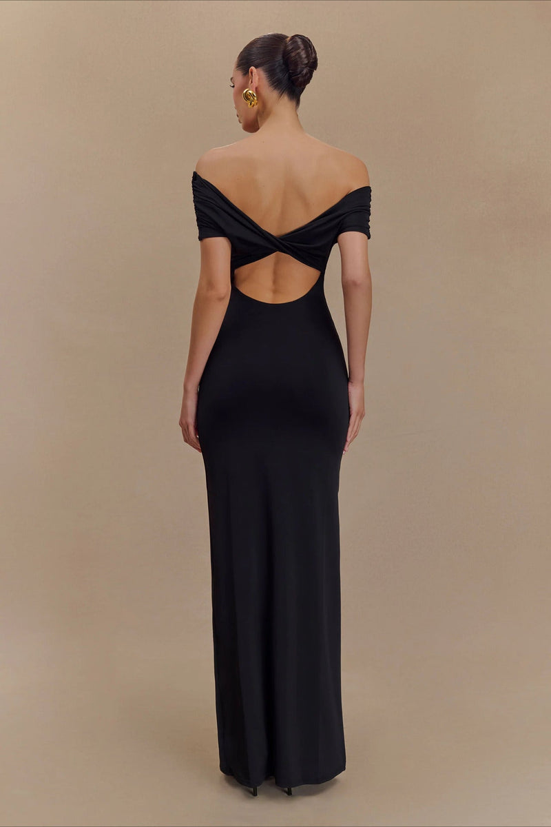 Bodycon Off Shoulder Backless Midi Dress