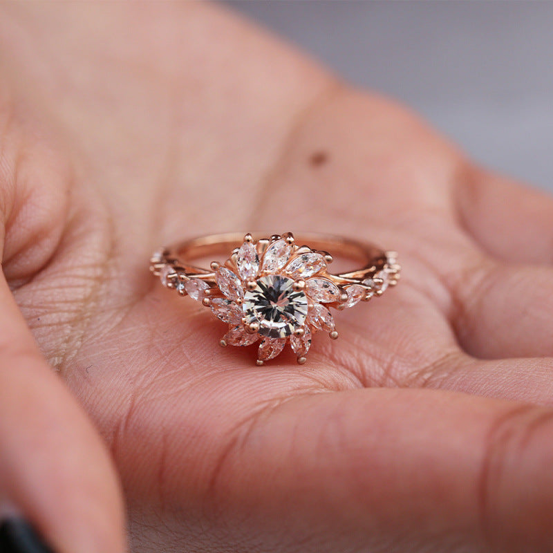 Elegant Floral Diamond Ring
