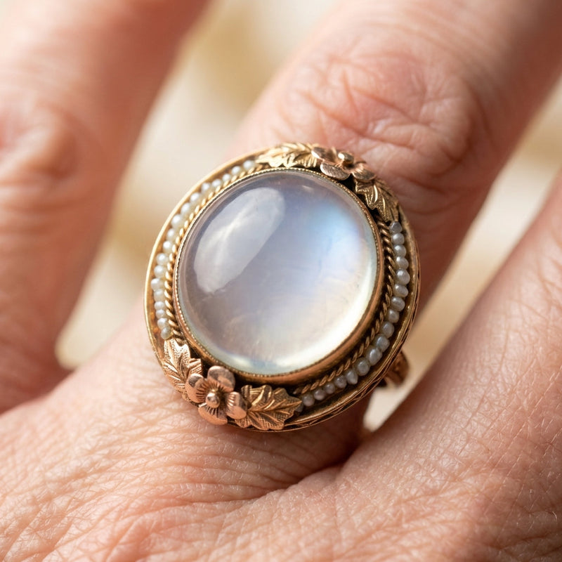 Vintage Rounded Moonstone Ring