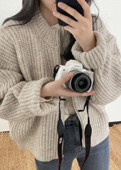 Cozy Zip-up Chunky Knit Cardigan - Oversized Ribbed Sweater Jacket