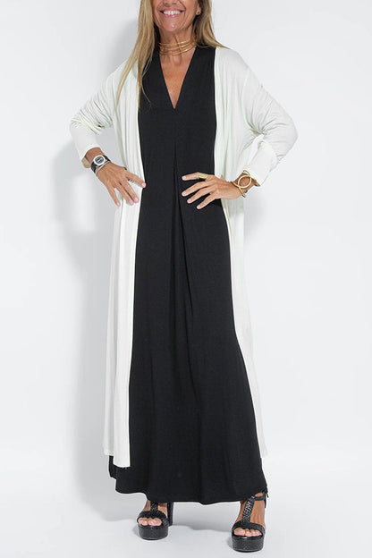 Shades of Happiness Knit Color Slit Drape Cardigan