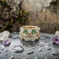 Vintage White And Green Opal Rings