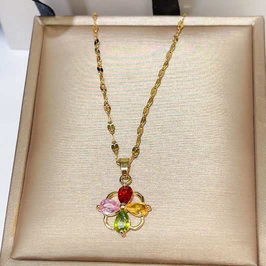 Vintage Multicolor Gemstone Necklace