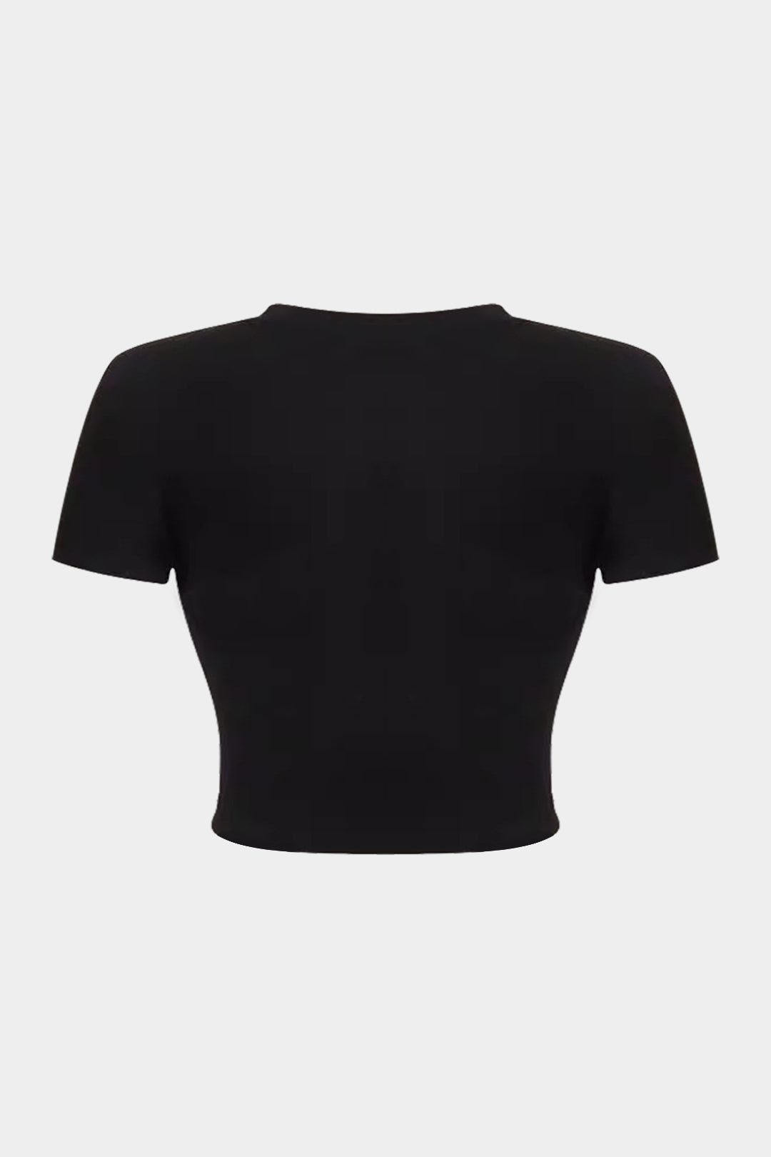 Black Printed Denim Short Sleeve T-shirt