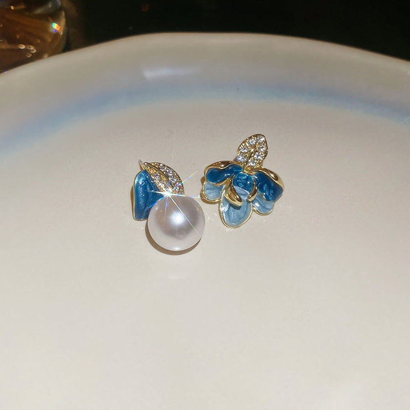 Elegant Blue Pearl Earrings