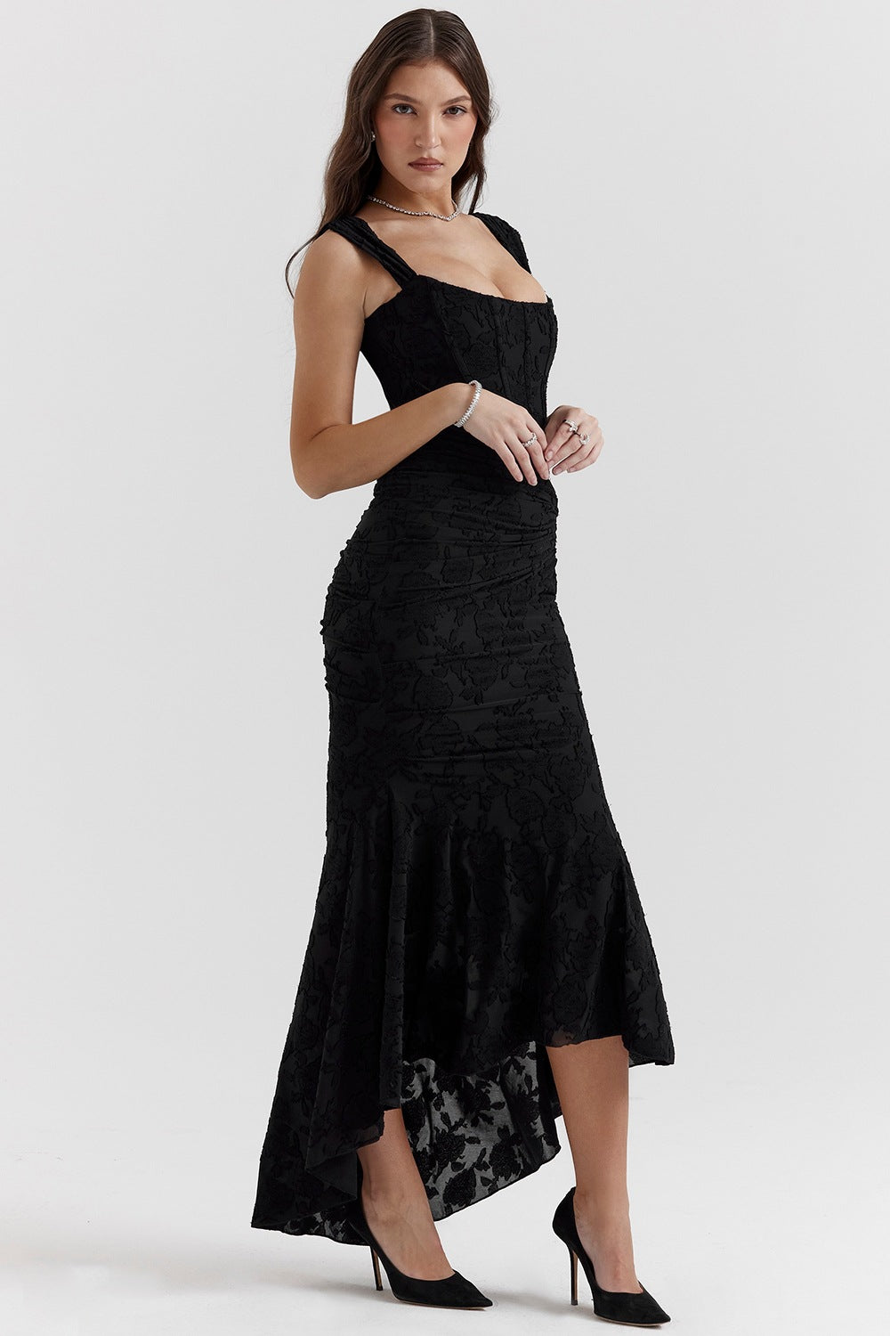 Rose Black Maxi Dress