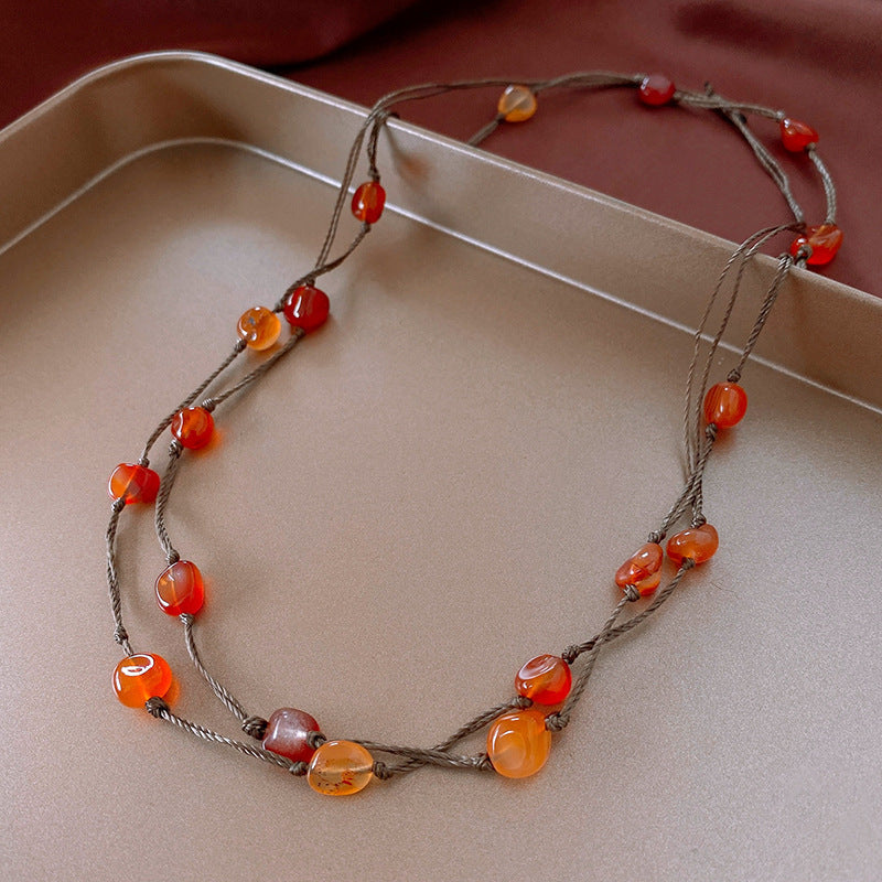Handmade Amber Beaded Necklace