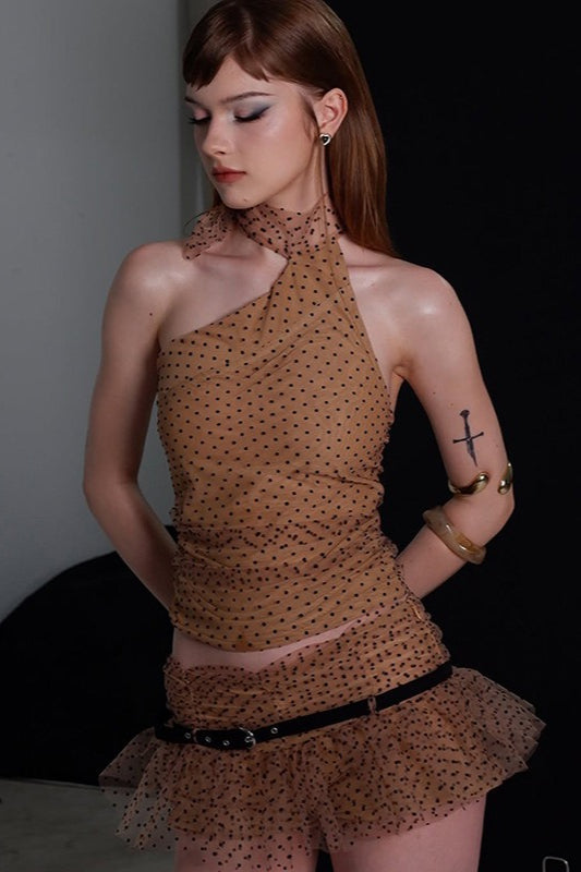 Halter Crop Top Two Pieces Set