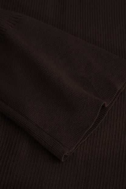 Color Shell Sleeve Ribbed Buttons Down Maxi Dress
