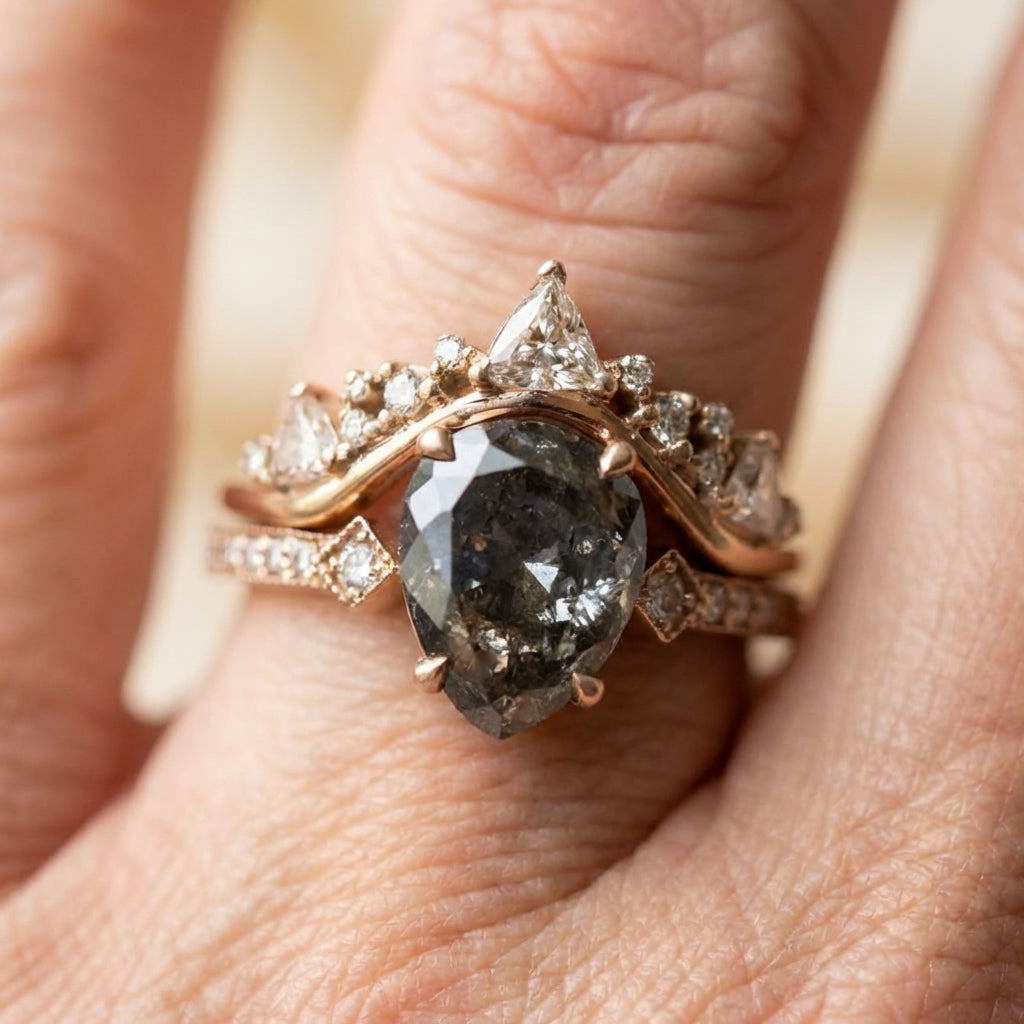 Vintage Nature Stone Gold & Silver Ring