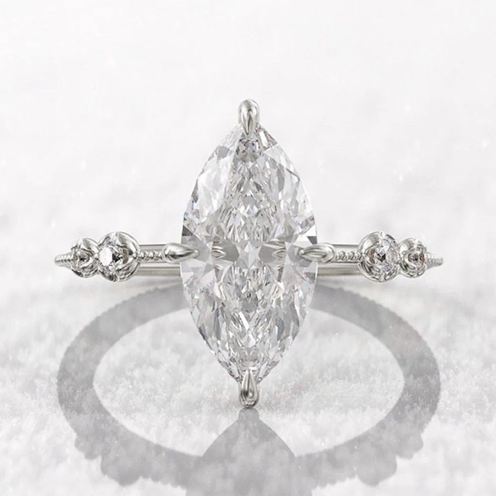 Elegant Crystal Marquise Ring