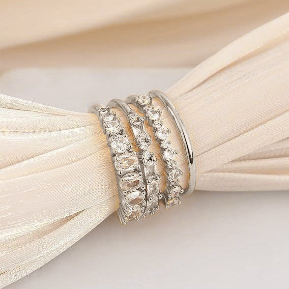 Elegant Trio Crystal Ring