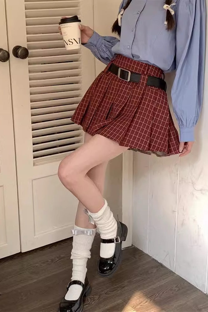 Plaid Pleated Skirt