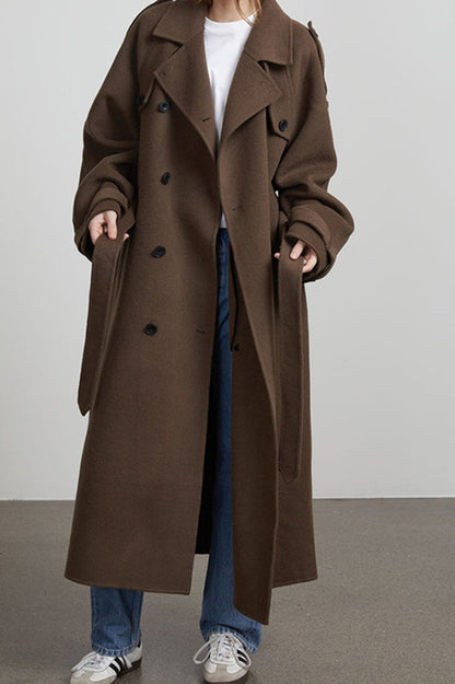 Color Longline Long Sleeve Overcoat
