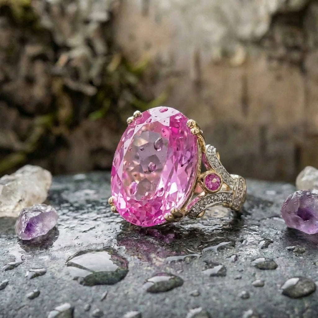 Elegant Pink Topaz Ring