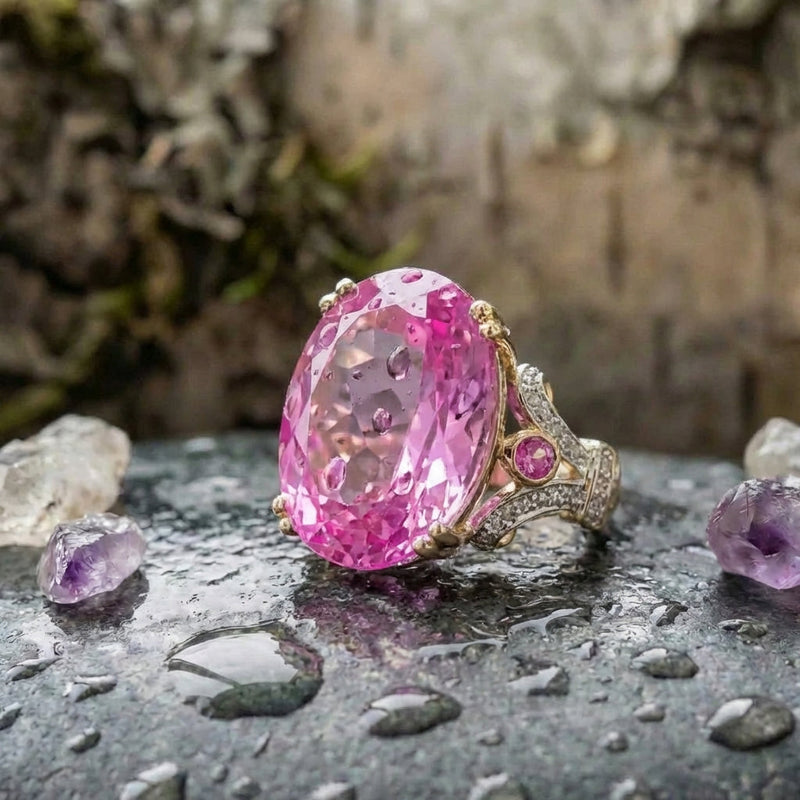 Elegant Pink Topaz Ring