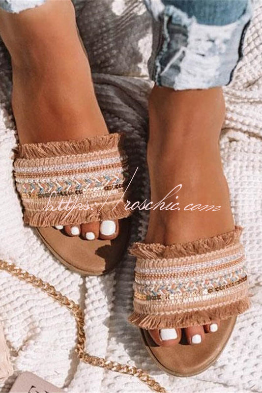 Roman Colorblock Flat Slippers