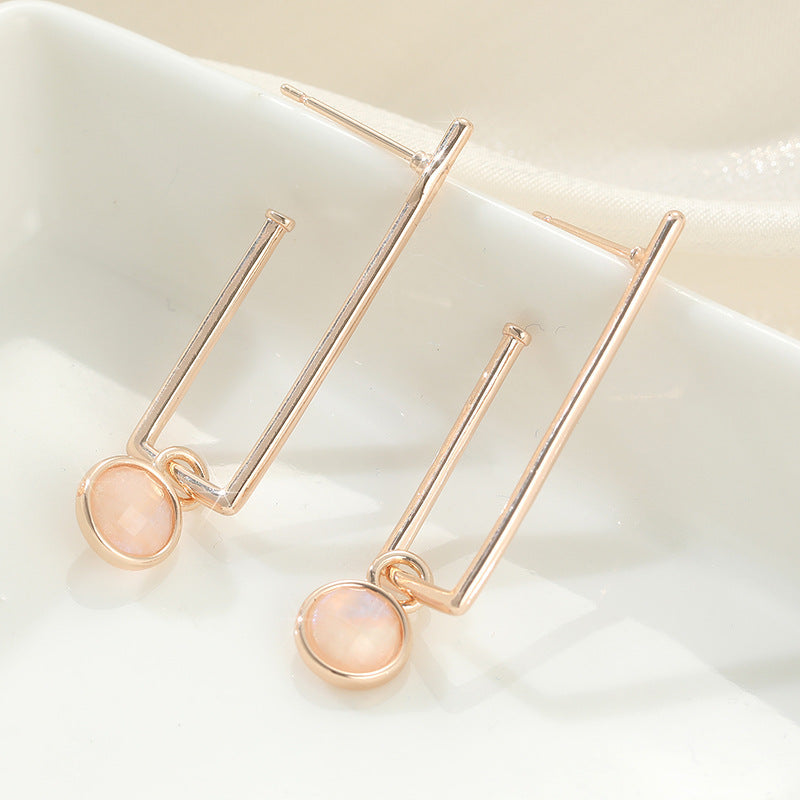 Minimalist Rose Quartz Earrings