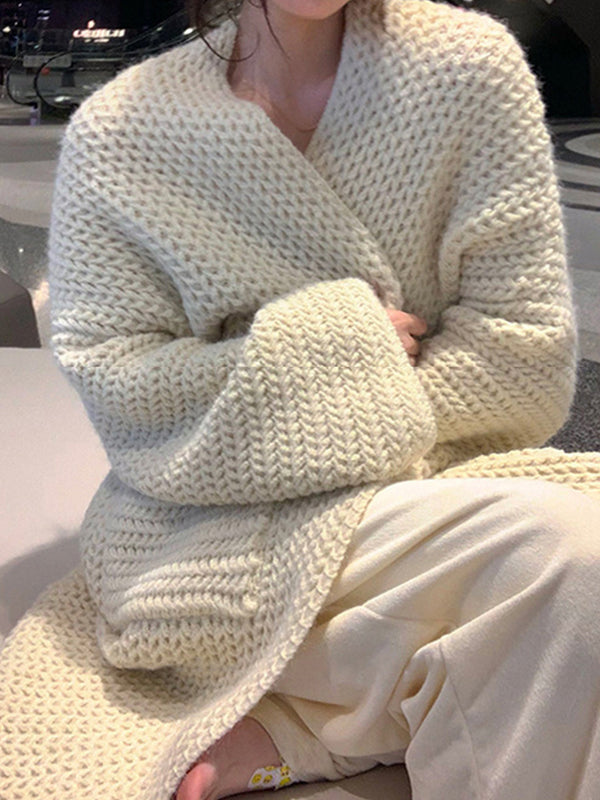 Color Oversized Knit Cardigan