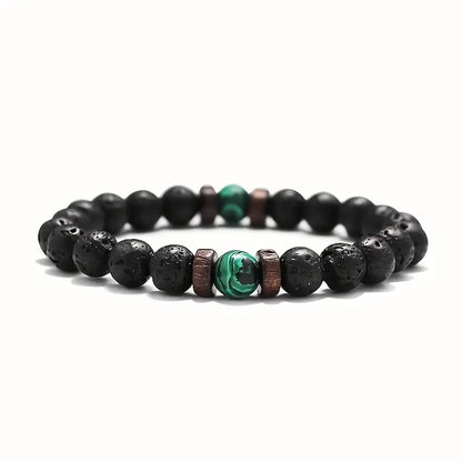 Earthy Stone Beaded Masculine Bracelet