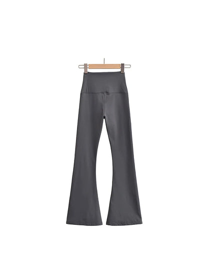 Fall Outfits Skinny Yoga Pants Flare Leggings Korean Style Yoga Pants Flare Leg Black
