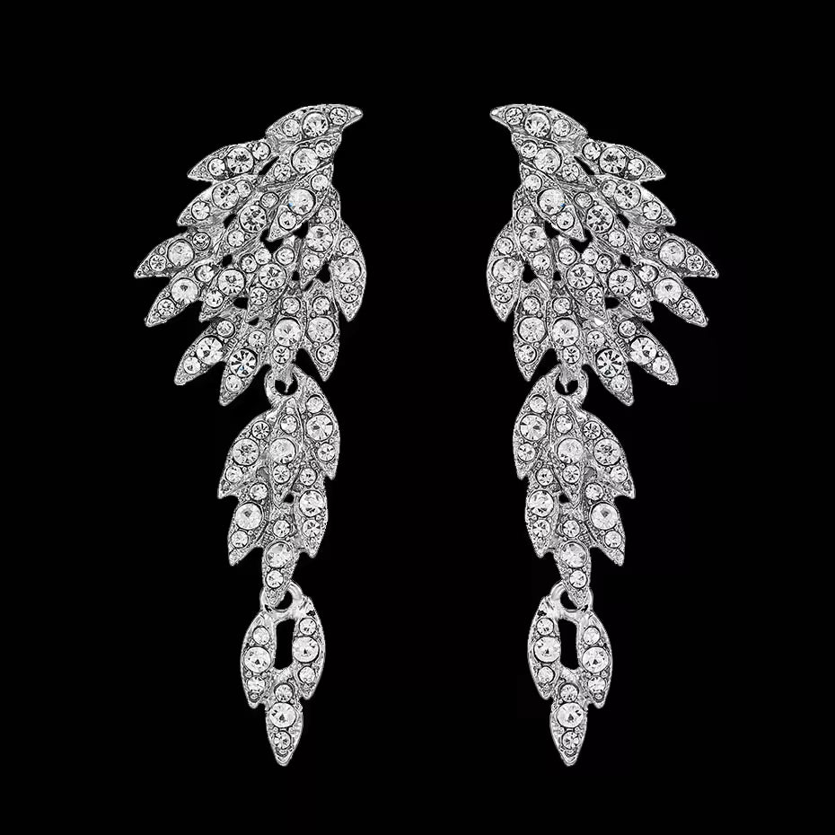 Elegant Crystal Wing Earrings