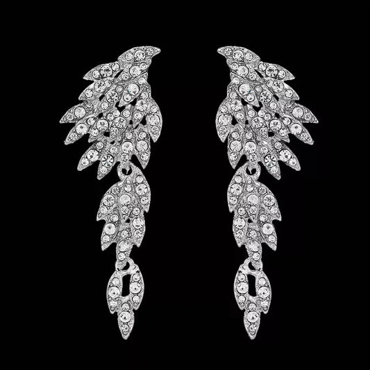 Elegant Crystal Wing Earrings