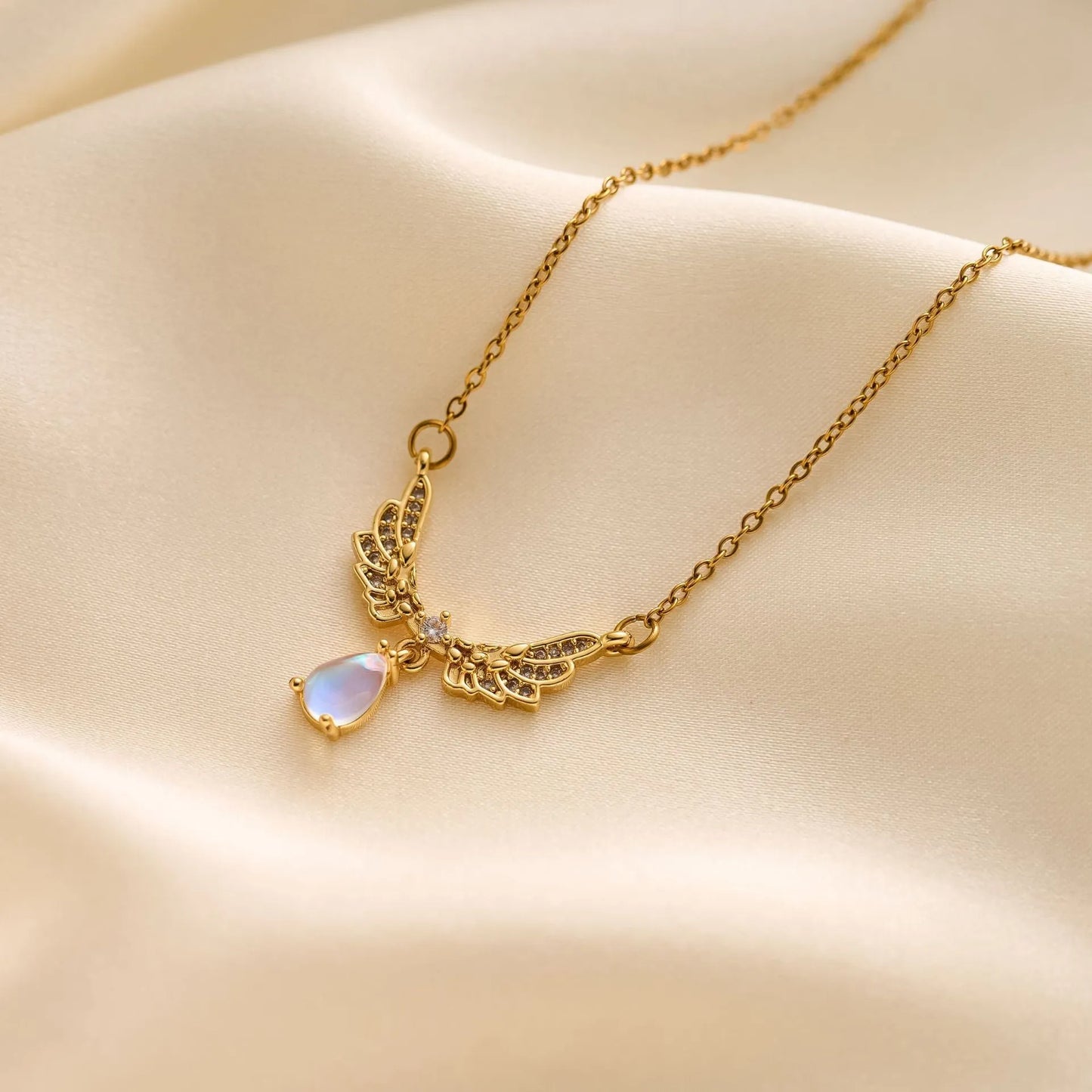 Elegant Opal Wing Necklace