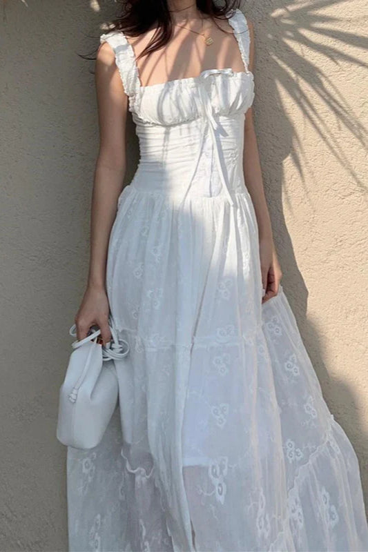 Square Neck Slim Fit Maxi Dress