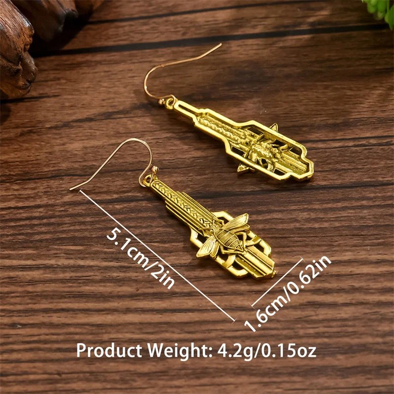 Vintage Gold Bee Earrings
