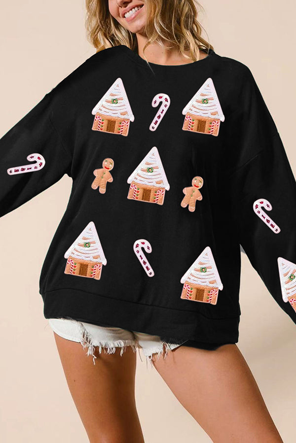 Christmas House Sequin Sweatshirt