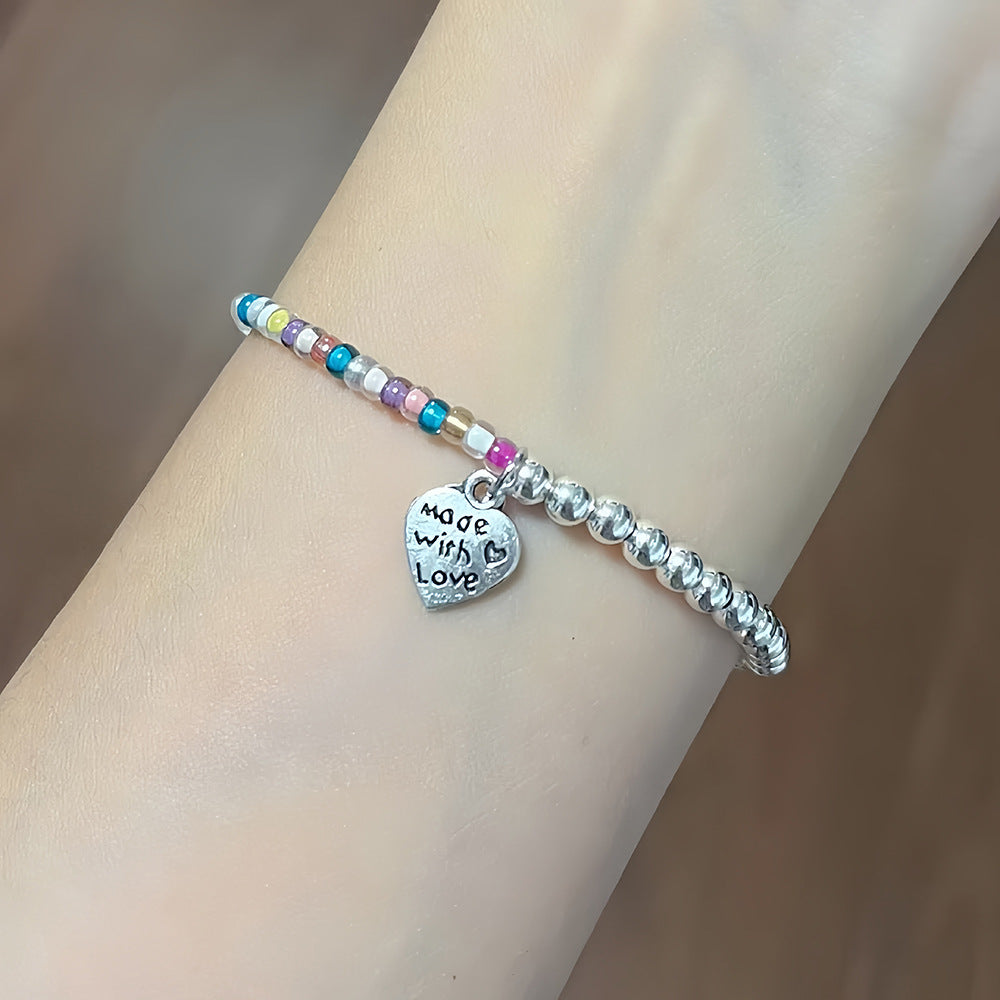Colorful Beaded Charm Bracelet