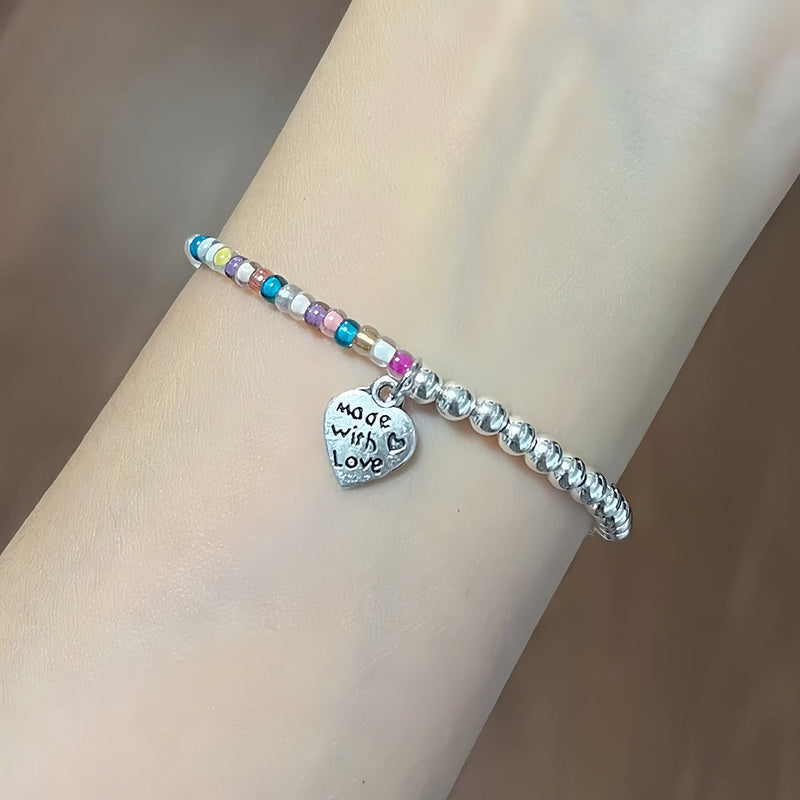 Colorful Beaded Charm Bracelet