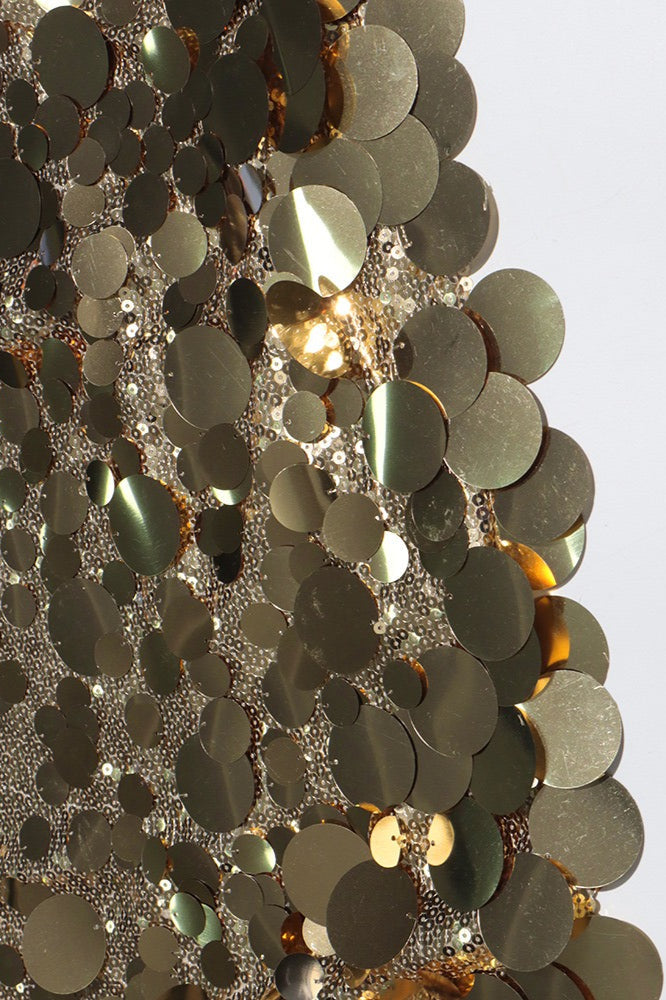 High Waist Sequin Panel a Line Maxi Skirt