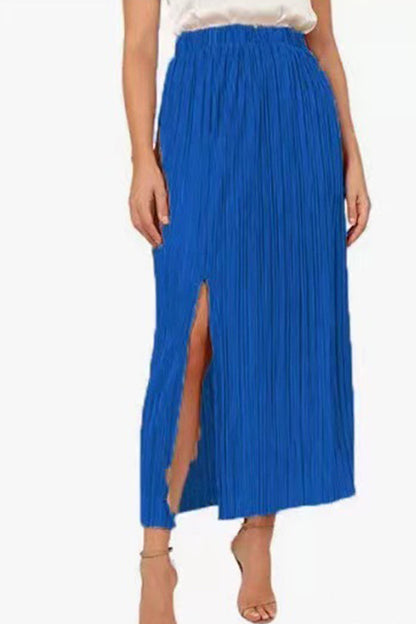 Slit Slimming Mid Waist Pack Hip Mid Skirt