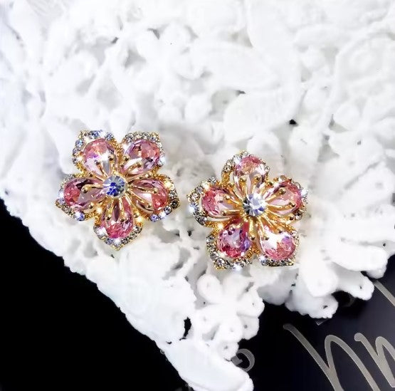 Crystal Blossom Zircon Earrings
