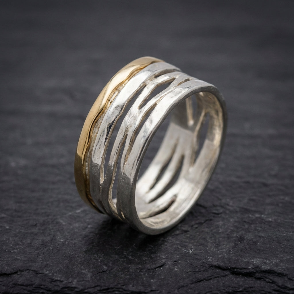 Vintage Gold & Silver Hollow Ring