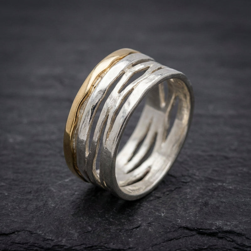 Vintage Gold & Silver Hollow Ring