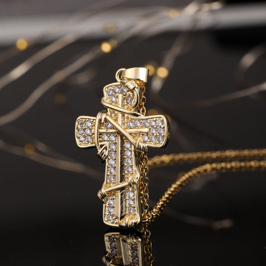 Elegant Crystal Cross Necklace
