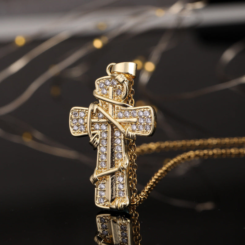 Elegant Crystal Cross Necklace