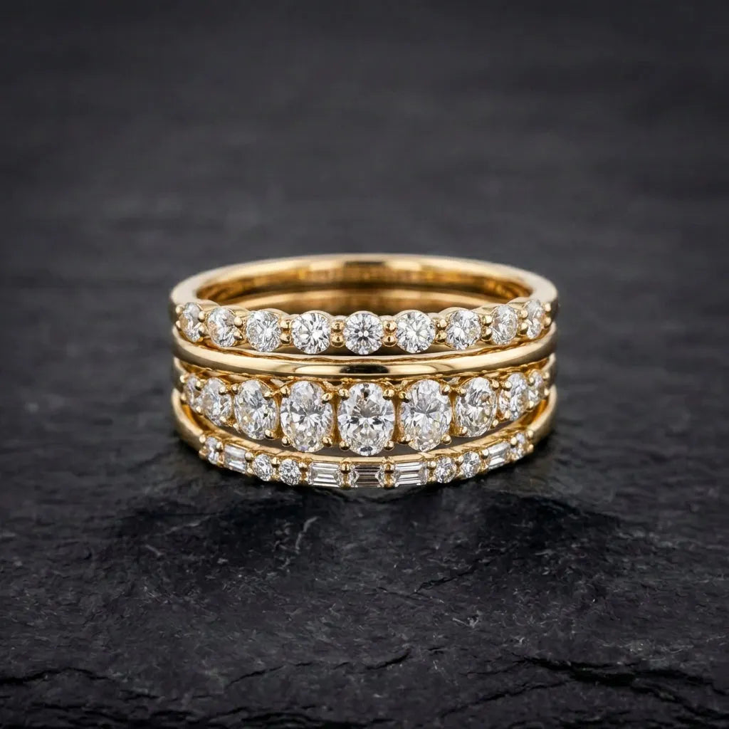 Vintage Elegant Zirconia Ring Set