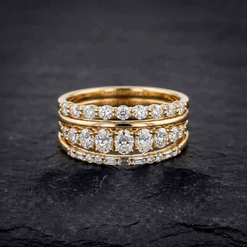 Vintage Elegant Zirconia Ring Set