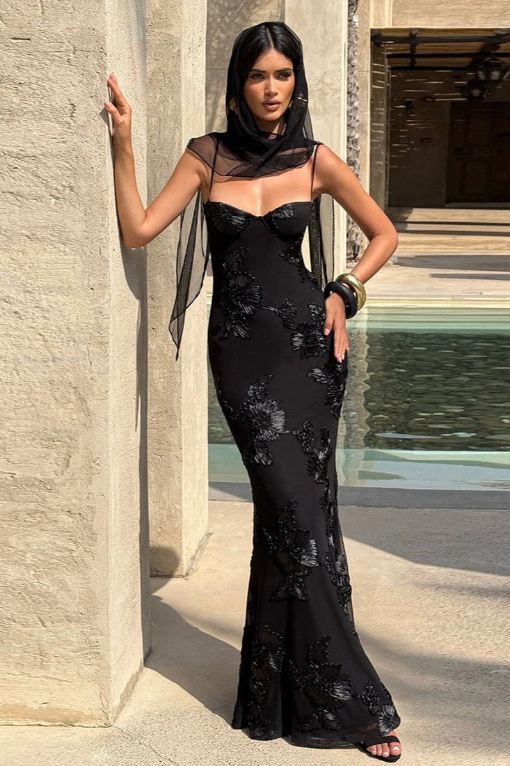 Backless Tie-up Maxi Dress