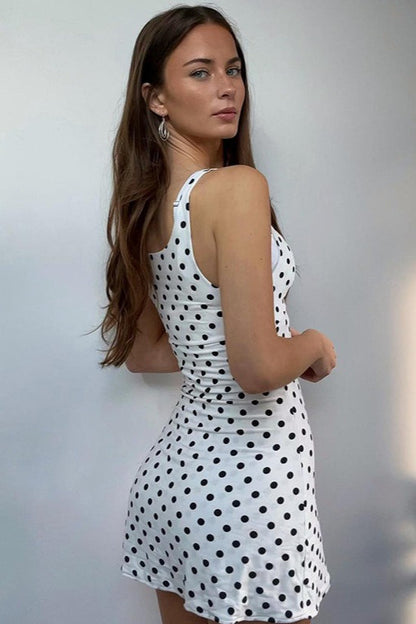 Polka Dot A-line Cami Mini Dress