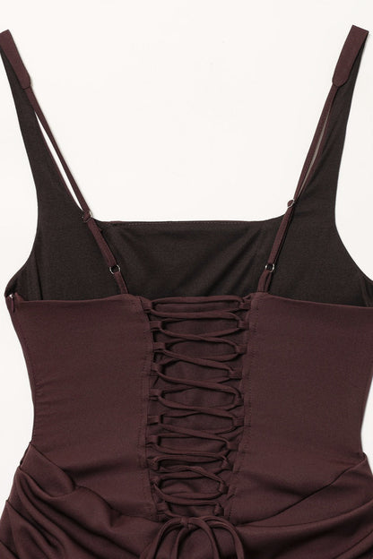 Strapless Strap Mini Tie Bodycon Mini Dress