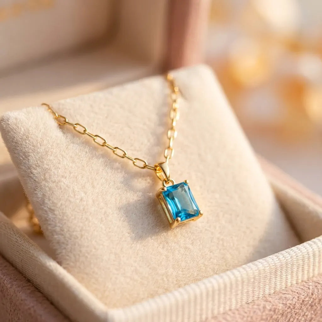 Emerald Cut Charm Necklace